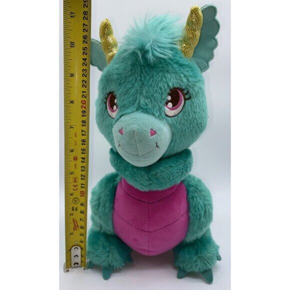 Hallmark Misty The Dragon Plush Stuffed Animal Green Pink Yellow Horns 11 inches - Picture 10 of 12
